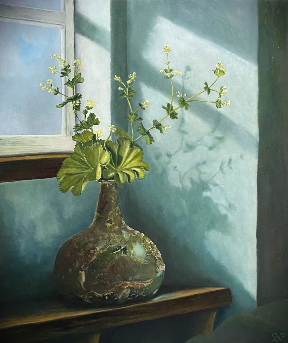 Lady's mantle in 17th century cat's head